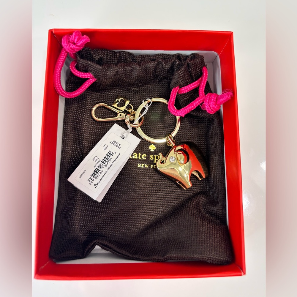 Kate Spade Rare Lucky Elephant Key FOB Bag Charm